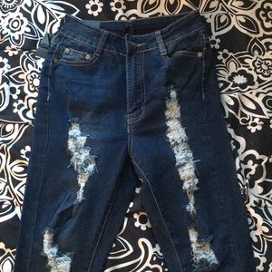 Fashion nova high-Waist Distressed Jeans